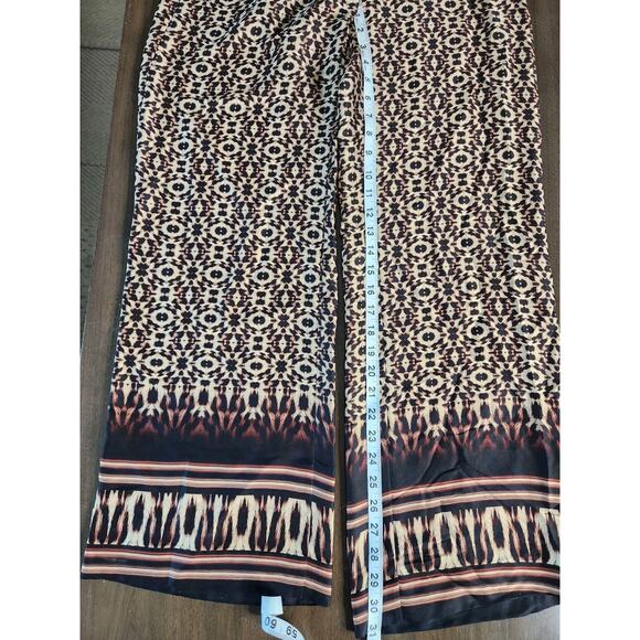 VINTAGE Y2K Caché Mid Rise Belted Wide Leg Cheetah Psychedelic Size 4 Euc - Picture 6 of 6